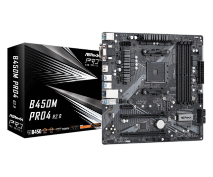 ASRock B450M PRO4 R2.0 AM4 AMD Promontory SATA 6Gb/s Micro ATX AMD Motherboard