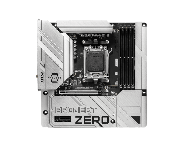 MSI B650M Project Zero AMD AM5 Micro-ATX Gaming Motherboard (White)