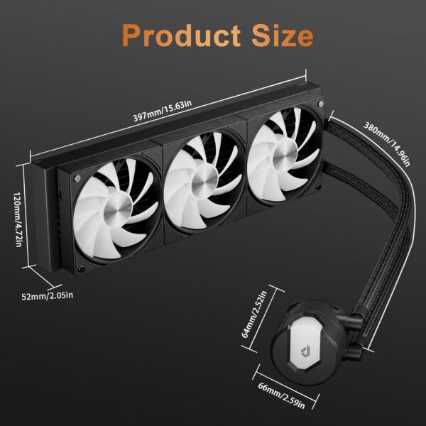 upHere U360KC AIO 360mm ARGB Radiator Liquid CPU Cooler 2500 RMP Water Cooling Systems