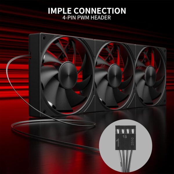 upHere 360mm All-in-One Computer Case Fan with PWM 4-Pin Interface High Performance Cooling Low Noise for Enhanced PC Cooling U3K3