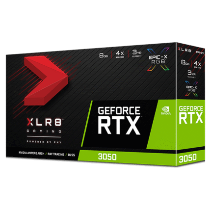 PNY NVIDIA GeForce RTX 3050 XLR8 Gaming REVEL EPIC-X RGB Dual Fan Edition Graphics Card