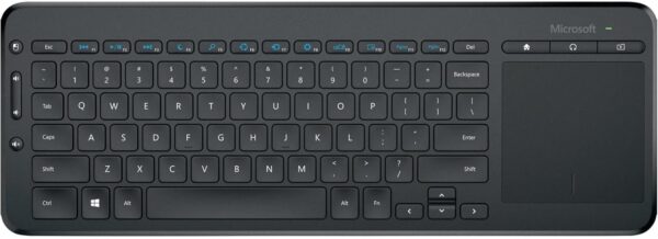 Microsoft Wireless All-In-One Media Keyboard,Black - Wireless Keyboard with Track Pad