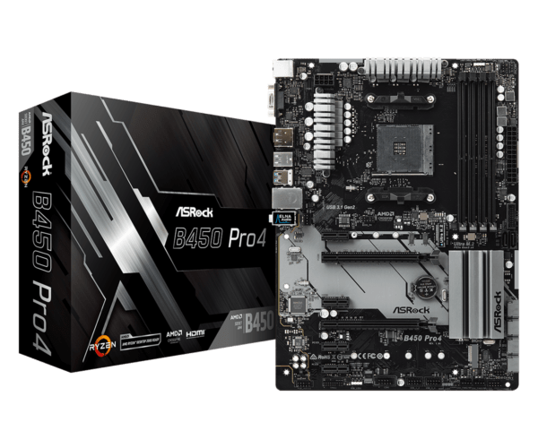 Asrock B450 Pro4 R2.0 AMD AM4 ATX Motherboard