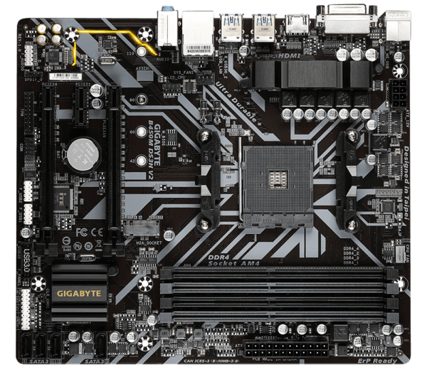 GIGABYTE B450M DS3H V2 AMD AM4 Gaming Motherboard