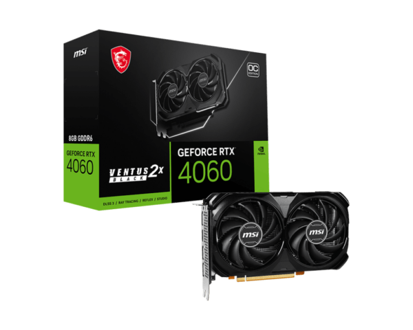 MSI NVIDIA GeForce RTX 4060 Ventus 2X 8GB GDDR6 PCIe 4.0 Graphics Card