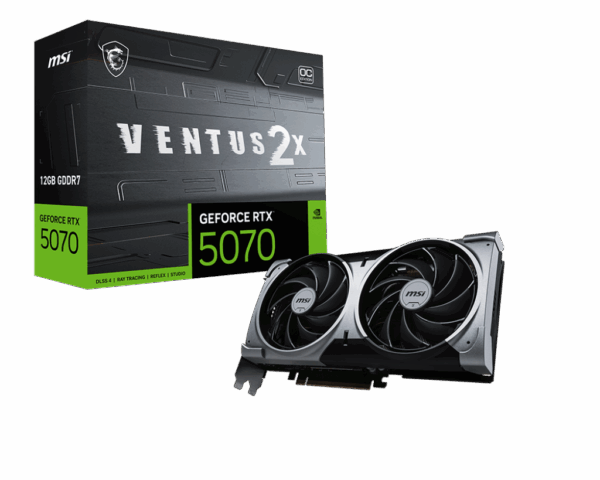 MSI NVIDIA GeForce RTX 5070 VENTUS 2X 12GB GDDR7 PCIe 5.0 Graphics Card