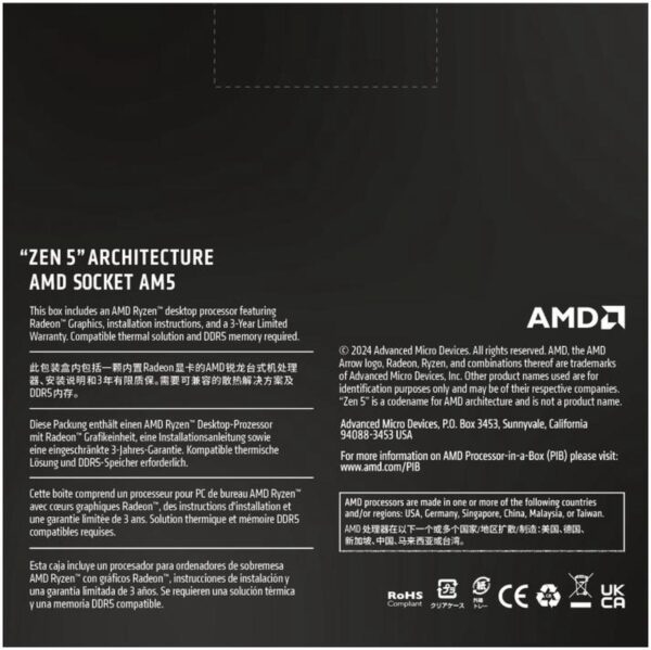 AMD Ryzen™ 9 9900X 12-Core, 24-Thread Unlocked Desktop Processor