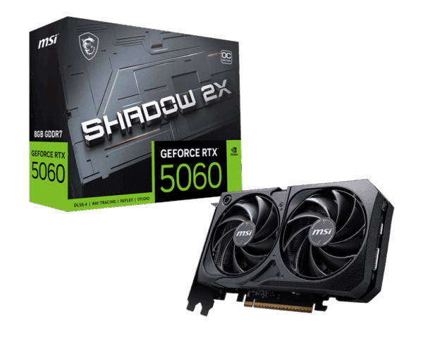 MSI GeForce RTX 5060 8G SHADOW 2X OC G5060-8S2C 8GB GDDR7 PCI-E 5.0 Graphic Card
