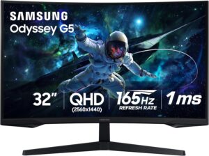 Samsung Odyssey G5 G55C QHD 165Hz 1Ms HDR10 Curved Gaming Monitor