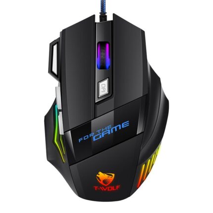 Gaming Mouse, Ergonomic RGB Gaming Mouse Wired with Adjustable DPI