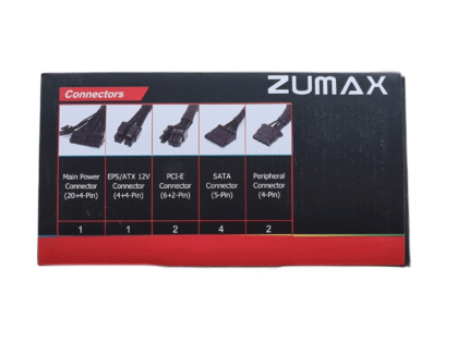 Zumax 750W 80 Plus Bronze Desktop Power Supply – Black