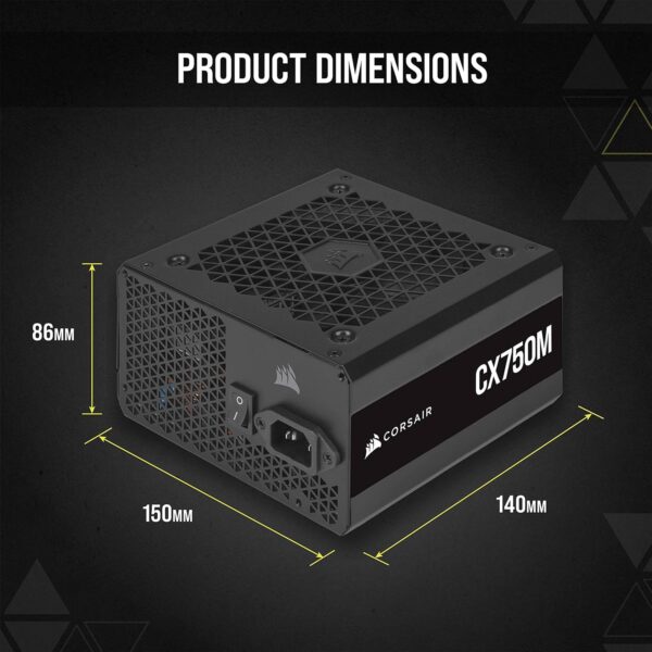 CORSAIR CX-M Series CX750M 750W 80 PLUS Bronze Semi-Modular Power Supply