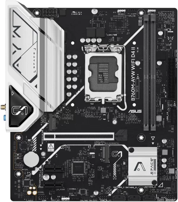 ASUS B760M-AYW WIFI D4 II LGA 1700 Intel B760 Micro ATX Gaming Motherboard