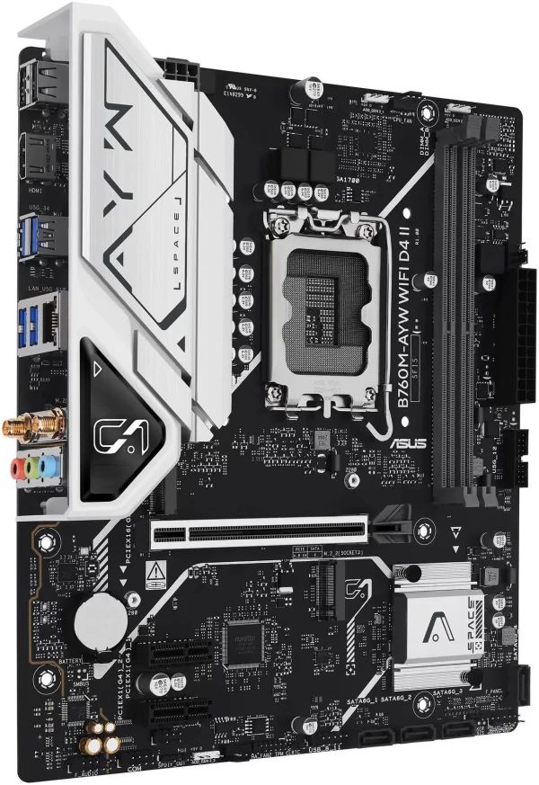 ASUS B760M-AYW WIFI D4 II LGA 1700 Intel B760 Micro ATX Gaming Motherboard