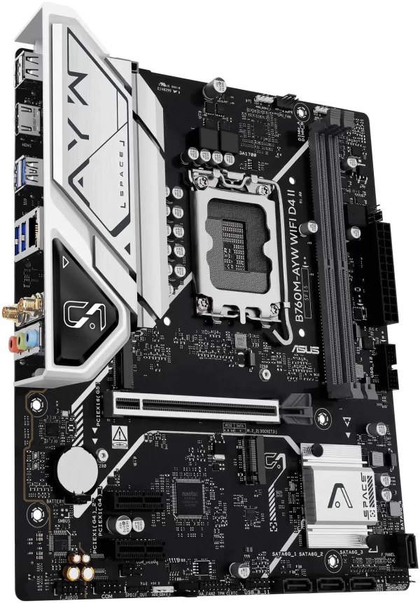 ASUS B760M-AYW WIFI D4 II LGA 1700 Intel B760 Micro ATX Gaming Motherboard