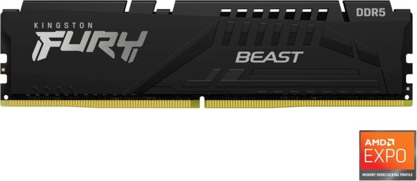 Kingston FURY Beast Black DDR5 32GB 5600MT/s CL40 DIMM Desktop Gaming Memory Single Module AMD Expo and Intel XMP - KF556C40BB2-32