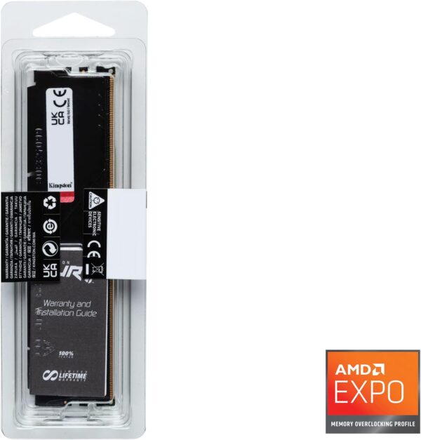 Kingston FURY Beast Black DDR5 32GB 5600MT/s CL40 DIMM Desktop Gaming Memory Single Module AMD Expo and Intel XMP - KF556C40BB2-32
