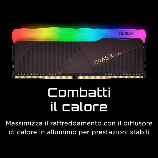 KLEVV CRAS X DDR4 RGB 16GB (2x 8GB) 3600MHz CL18 Gaming Memory RAM kit XMP 2.0 High Performance Overclocking