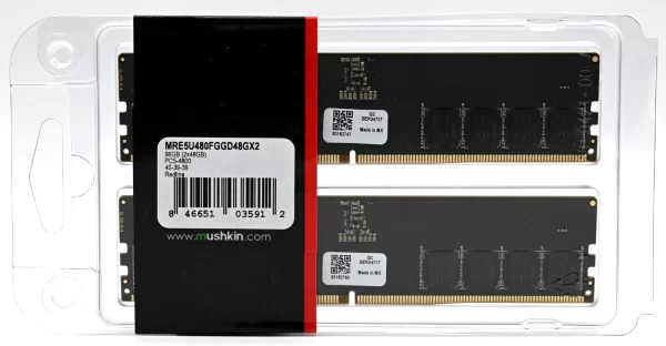 Mushkin Redline 96GB (2x48GB) DDR5 Desktop 4800 CL40 288-pin 1.1V Dual Channel MHz UDIMM RAM Memory Kit MRE5U480FGGD48GX2