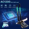 AC1200 PCIe WiFi Card for Gaming Desktop PC Bluetooth Dual Band Wireless Network Card For Gaming and Streaming