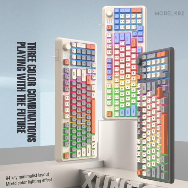 XUNFOX K82 94 Keys RGB USB Wired Gaming Keyboard