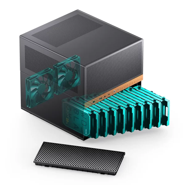 JONSBO N6 NAS Case, Micro ATX PC Case,9HDD/SSD Drive Bay Hot Swap