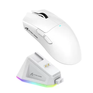 ATTACK SHARK X11 Lightweight Wireless Gaming Mouse with RGB Charging Dock,Tri-Mode-2.4G/USB-C Wired/BT,22K DPI for PC/Mac