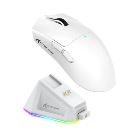 ATTACK SHARK X11 Lightweight Wireless Gaming Mouse with RGB Charging Dock,Tri-Mode-2.4G/USB-C Wired/BT,22K DPI for PC/Mac