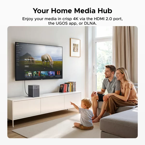 UGREEN NAS DH4300 Plus 4-Bay Desktop NASync, Support Capacity 120TB, Remote Access, AI Photo Album, Beginner Friendly System, 8GB LPDDR4X RAM, 2.5GbE, 4K HDMI, Network Attached Storage(Diskless)