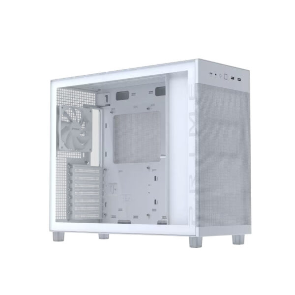 ASUS Prime AP303 Tempered Glass Compact ATX Gaming Case white