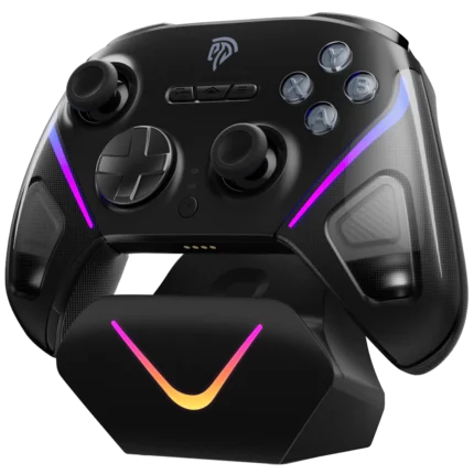 EasySMX D10 Wireless Game Controller TMR Anti-Drift Joysticks, Dual-Mode Triggers, 1000Hz Polling, Mechanical Buttons, RGB – Bluetooth Gamepad for PC/Switch/Switch2/iOS/Android with Charging Dock
