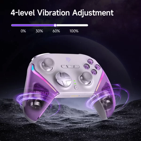 EasySMX D10 Wireless Game Controller TMR Anti-Drift Joysticks, Dual-Mode Triggers, 1000Hz Polling, Mechanical Buttons, RGB – Bluetooth Gamepad for PC/Switch/Switch2/iOS/Android with Charging Dock