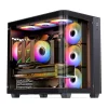 JONSBO TK-3 One-Piece Curved Glass ATX Mid Tower Gaming Pc Case Black
