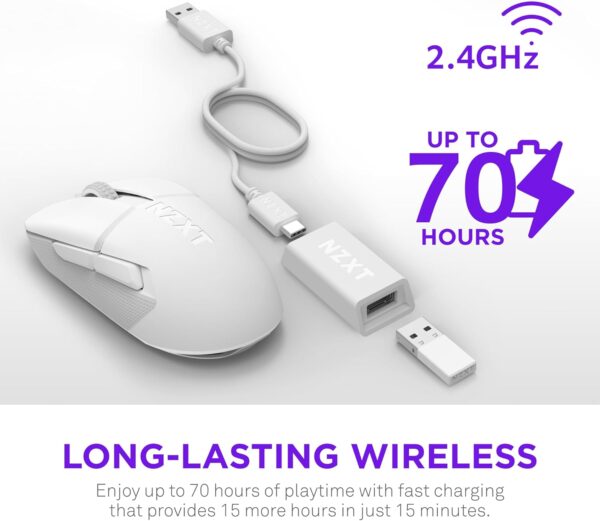 NZXT Lift Elite Wireless Ultra Lightweight Gaming Mouse White