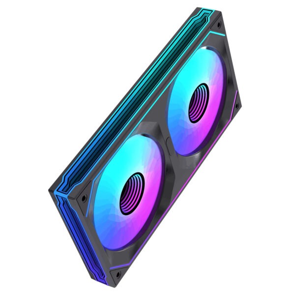 LOVINGCOOL Coherent LG Pro-240 PC Fan Digital Display Siamese Building Block ARGB Chassis Case Fan Black