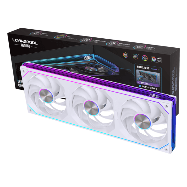 LOVINGCOOL Coherent LG Pro-360 PC Fan Digital Display Siamese Building Block ARGB Chassis Case Fan