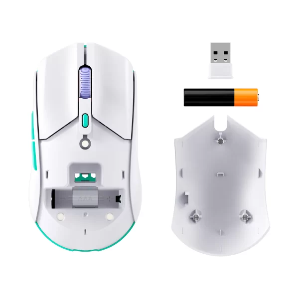 HyperX Pulsefire Haste 2 Core Wls Wireless Gaming Mouse (Wht/Grn/Pur)