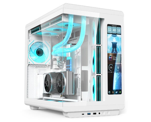 SOEYI U600 Dual Chamber ATX Mid Tower Modern Aesthetic Gaming Pc Case with 2.5K LCD
