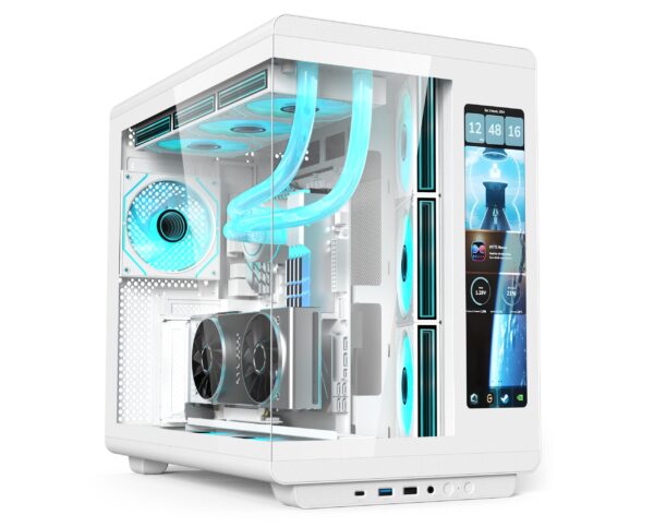 SOEYI U600 Dual Chamber ATX Mid Tower Modern Aesthetic Gaming Pc Case with 2.5K LCD
