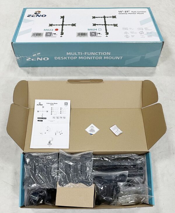 Zeno M624 Quad Stand Monitor Mount Arm Clamp Forex,Trading & Gaming Setup