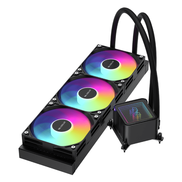 COOLLEO ICE Mirror 360 V2 TDP 300W ARGB AIO Liquid Cpu Cooler Black