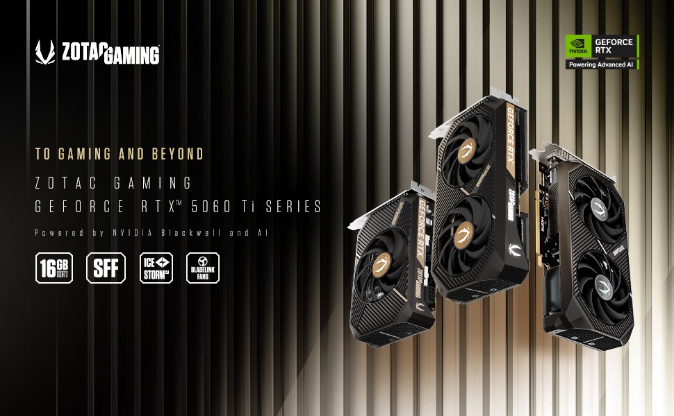 Zotac NVIDIA GeForce RTX 5060 Ti Twin Edge OC 16GB GDDR7 PCIe 5.0 Graphics Card