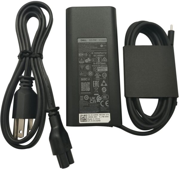 Original Dell Laptop Charger 65W USB-C,AC Adapter,LA65NM190, HA65NM190, DA65NM190, HKA65NM200.