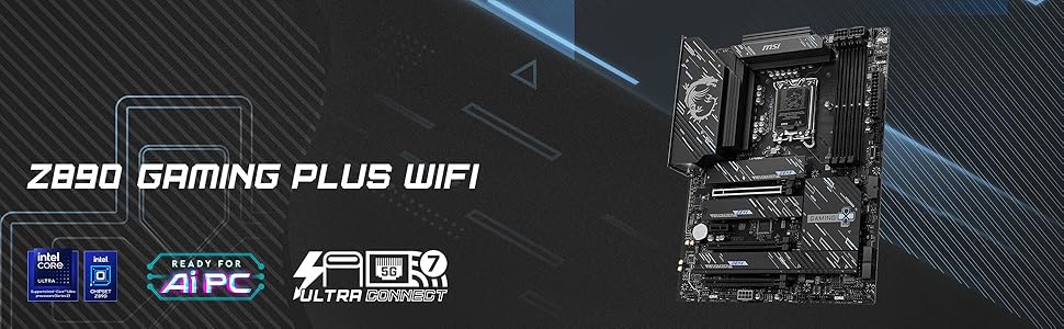 MSI Z890 GAMING PLUS WIFI LGA 1851 ATX Motherboard