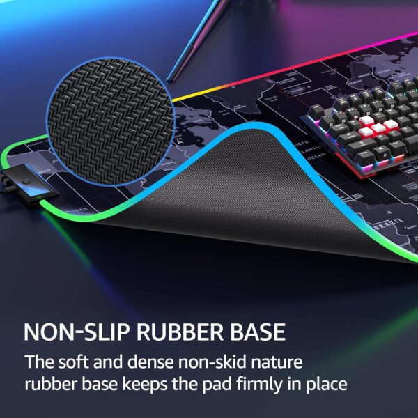 XXL Professional Large Mouse Pad & Computer Game Mouse Mat RGB World Map 800 by 300