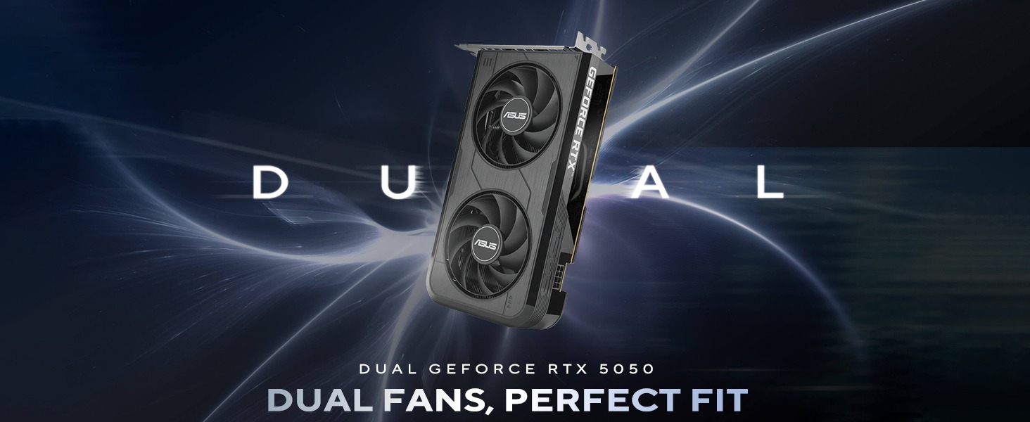ASUS NVIDIA GeForce RTX 5050 Dual OC 8GB GDDR6 PCIe 5.0 Graphics Card