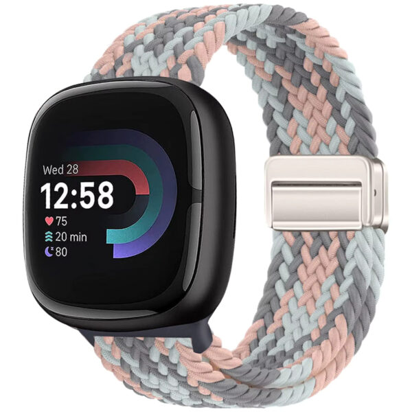 Fitbit Sense,Versa 3 4 Sports Smart Watch Strap Nylon Braided Loop Magnetic Buckle