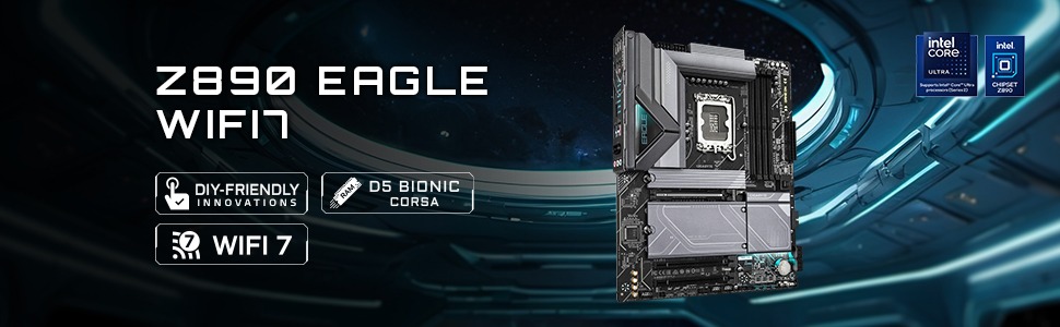GIGABYTE Z890 Eagle WIFI7 Intel Core Ultra (Series 2) LGA 1851 Motherboard