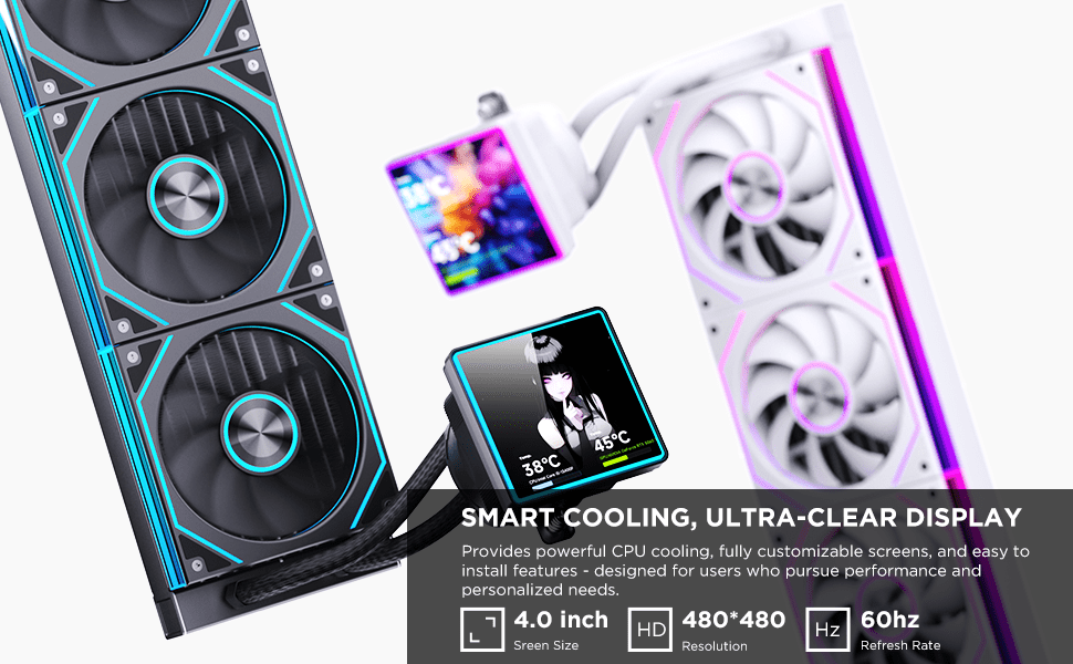 Jungle Leopard Pro Flow 360 ARGB All-In-One LCD Sreen AIO Liquid Cpu Cooler 