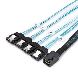 Mini SAS to SATA Cable: 0.5M SFF-8087 to SATA Forward Breakout Cable SFF8087 SAS Controller to Hard Drive